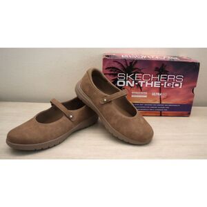 Skechers 138341 Womens Sz 9.5 Mocha Brown On The Go Flex Whisper Mary Jane Shoes